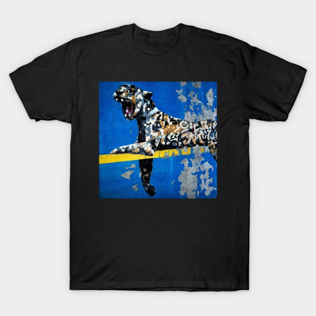 Banksy Bronx Zoo Leopard Graffiti T-Shirt by AxeandCo